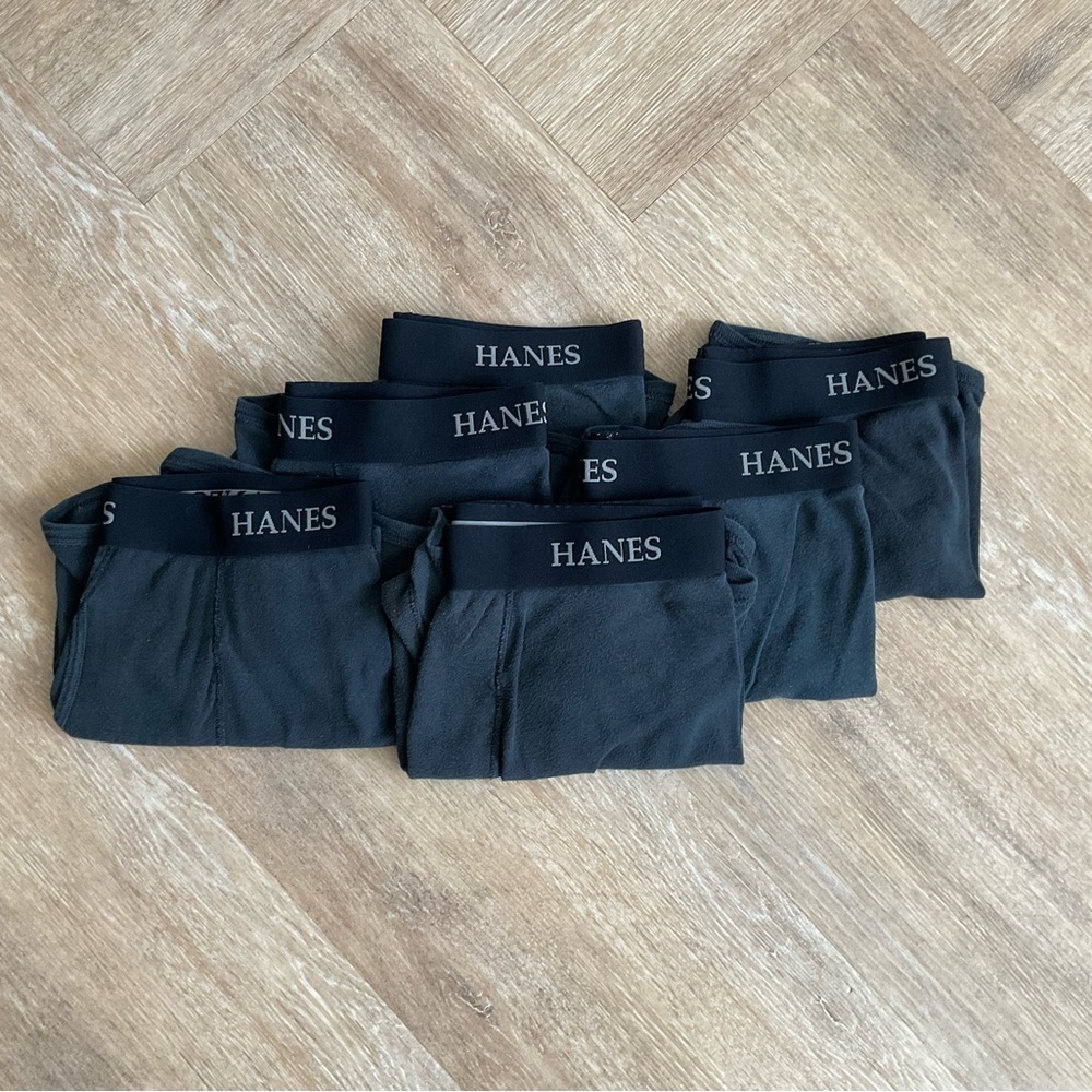 Black Hanes Cotton Boxer Briefs